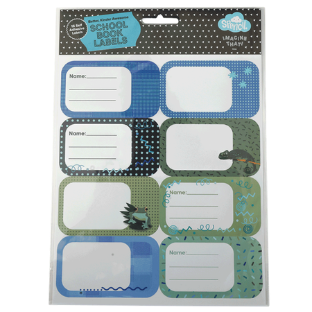 Book Labels Spencil Cool Blues