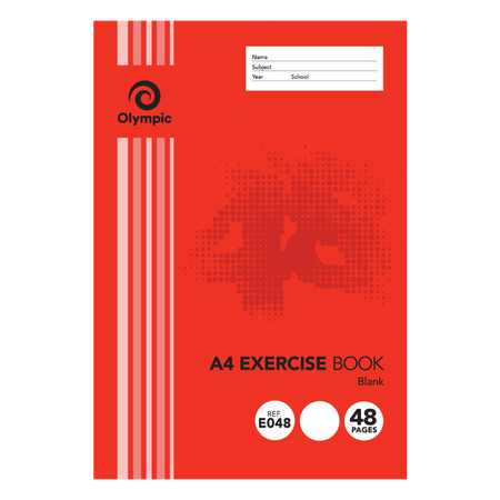 Exercise Book Olympic A4 Blank 48pg E048