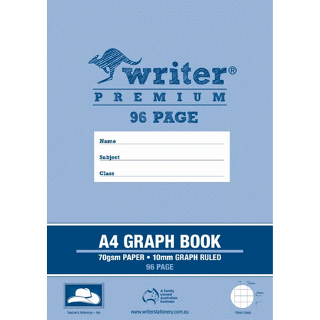 Graph Book Writer A4 70GSM 10mm 96pg Hat