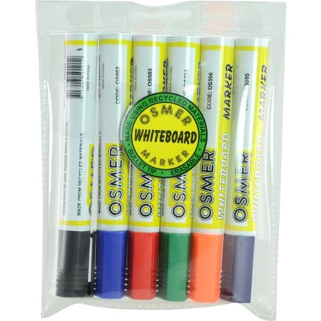 Marker Whiteboard Osmer Bullet Asstd Pack 6