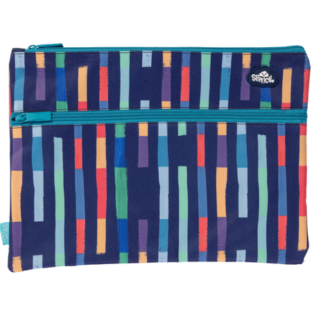 Pencil Case Spencil A4 Twin Zip Bright Stripes