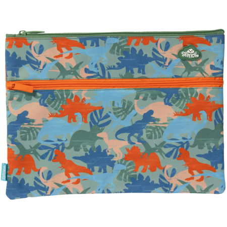 Pencil Case Spencil A4 Twin Zip Dinosaur Safari