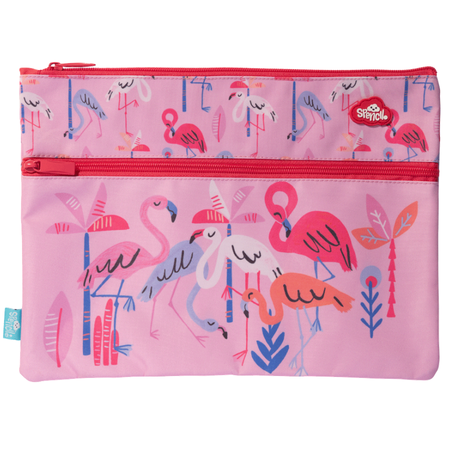Pencil Case Spencil A4 Twin Zip Flamingo Splash