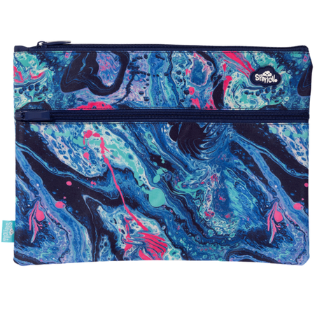 Pencil Case Spencil A4 Twin Zip Liquid Marble