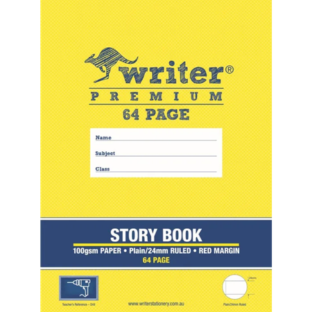 Story Book Writer Premium 330x240mm 100GSM 24mm Ruled 64pg Drill