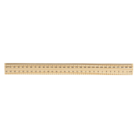 Ruler Pinstripe 30cm Wooden cm/mm