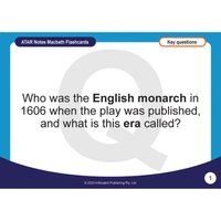 ATAR Notes Macbeth Flashcards