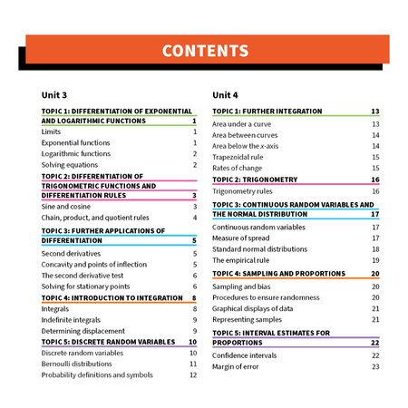 ATAR Notes QCE Maths Methods 3&4 Summary Sheets