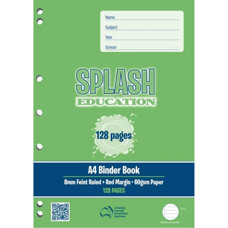 Binder Book Splash A4 8mm Ruled 128pg