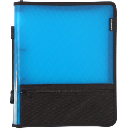 Binder Folio Bantex Zipper w/zip pouch PP A4 2-O Ring 25mm Blue