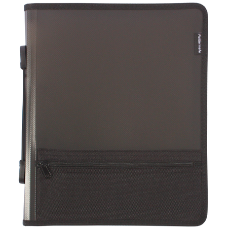 Binder Folio Bantex Zipper w/zip pouch PP A4 2-O Ring 25mm Smoke