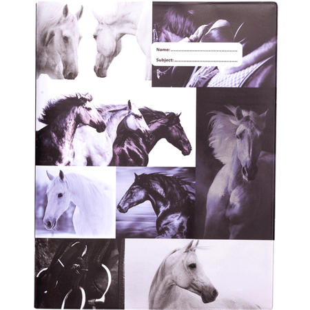 Book Jacket Spencil Exercise Book (9x7) Black & White Horses Designs