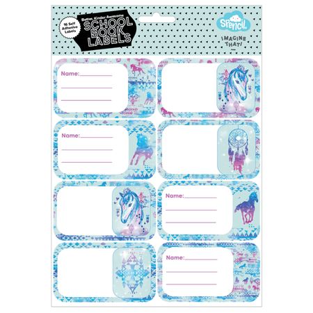 Book Labels Spencil Aztec Horse