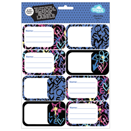 Book Labels Spencil Hearts & Crosses
