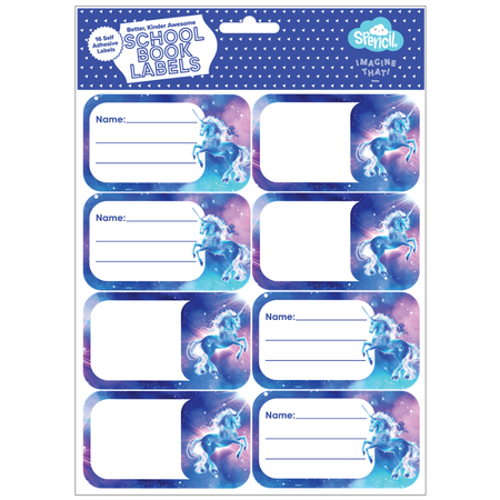 Book Labels Spencil Moonlit Unicorn