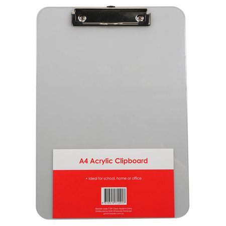 Clipboard A4 GNS Acrylic Clear