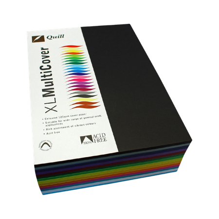 Cover Paper Quill A3 125GSM Asstd Colours Pack 500