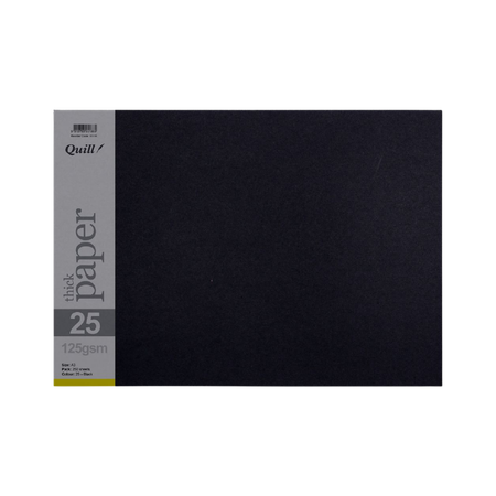 Cover Paper Quill A3 125GSM Black Pack 250