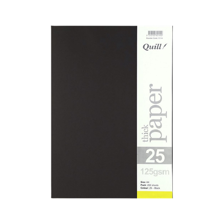 Cover Paper Quill A4 125GSM Black Pack 250