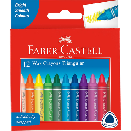 Crayons Faber Triangular Wax Pack 12