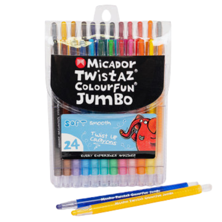 Crayons Micador Twistaz Colourfun Jumbo Pack 24