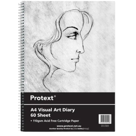 Diary Visual Art Protext A4 110gsm Spiral 60-Sheet