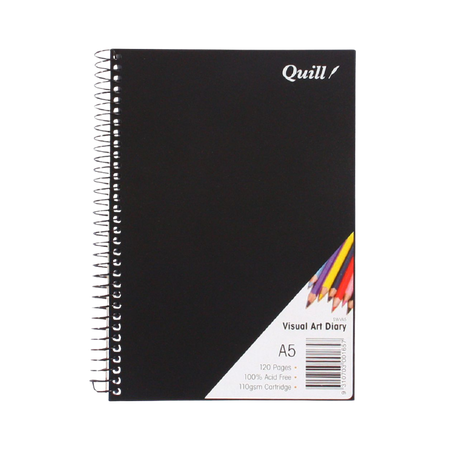 Diary Visual Art Quill A5 110gsm Spiral 120pg