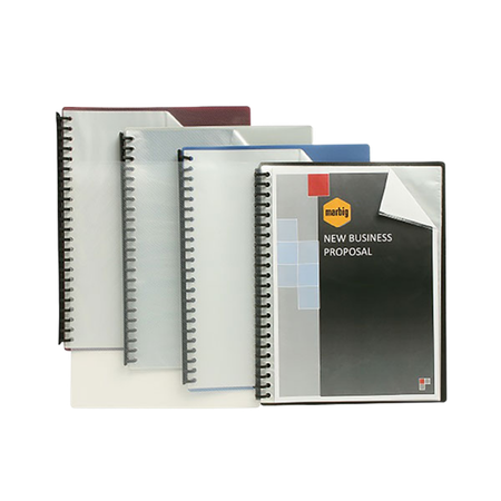 Display Book Marbig A4 Refillable 20P Clear Front Black