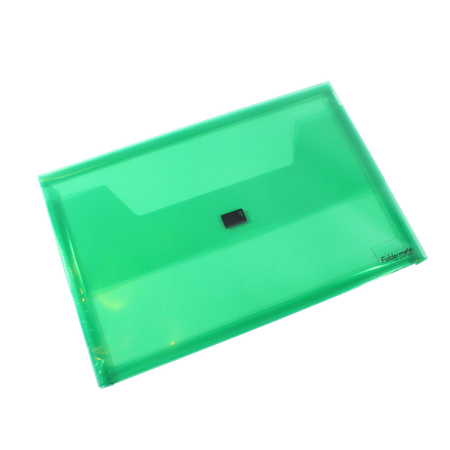 Document Wallet Bantex Poly F/C Velcro Closure Translucent Green