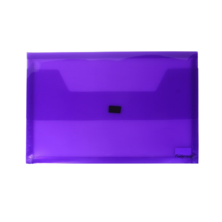 Document Wallet Bantex Poly F/C Velcro Closure Translucent Purple