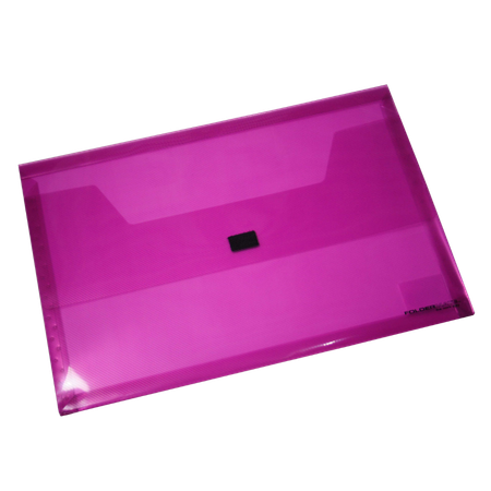 Document Wallet Bantex Poly F/C Velcro Closure Translucent Red