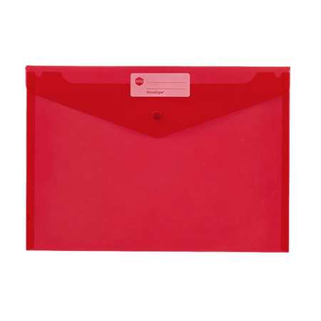 Document Wallet Marbig Doculope A4 Button Closure Red