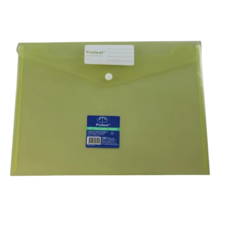 Document Wallet Protext Poly A4 Button Closure Yellow