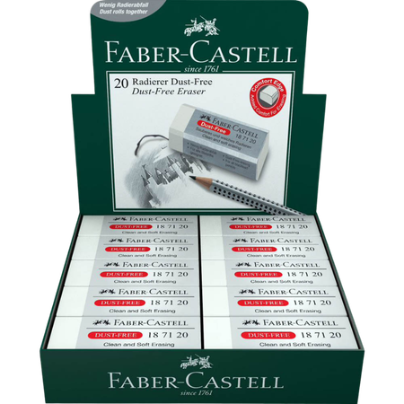 Eraser Faber Dust-Free Large White Box 20