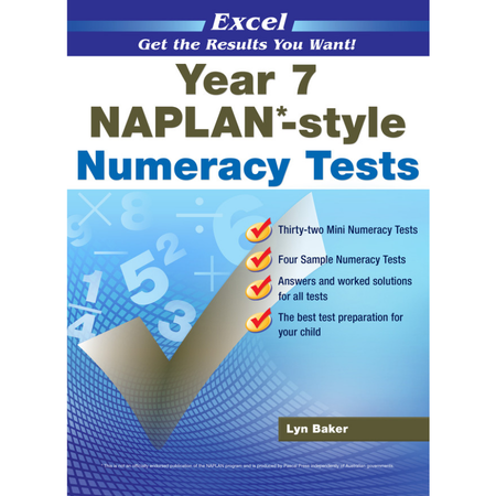 Excel: NAPLAN Style Numeracy Tests Year 7