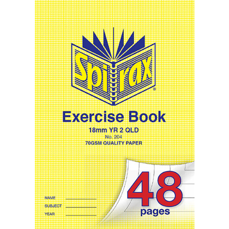 Exercise Book Spirax A4 70GSM Year 2 48pg No.204