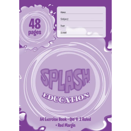 Exercise Book Splash A4 Year 2 48pg with Margin