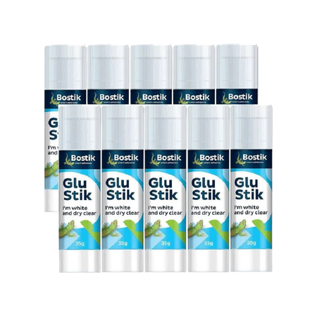 Glue Stick Bostik 35gm White Pack 10