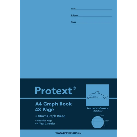 Graph Book Protext A4 70GSM 10mm 48pg Dolphin
