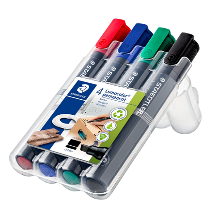 Marker Permanent Staedtler 350 Chisel 2mm Wallet 4