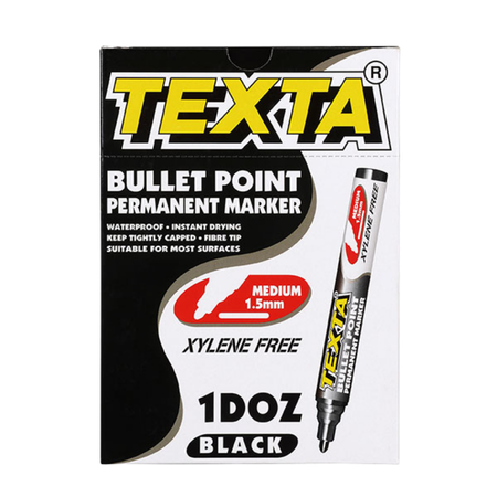 Marker Permanent Texta Bullet 1.5mm Black