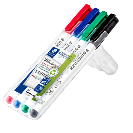 Marker Whiteboard Staedtler Lumocolour 1mm Bullet Wallet 4