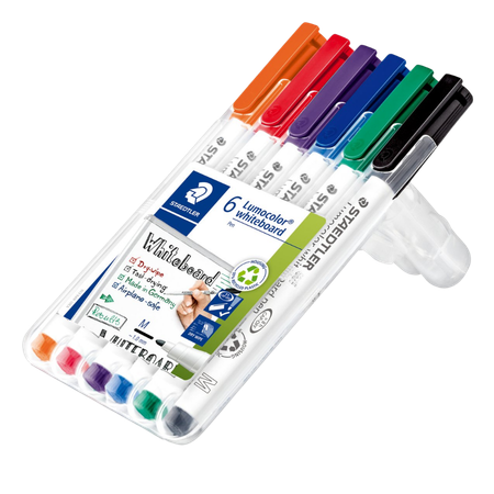 Marker Whiteboard Staedtler Lumocolour 1mm Bullet Wallet 6