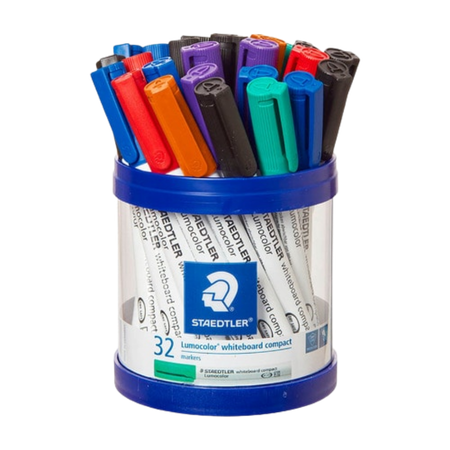 Marker Whiteboard Staedtler Lumocolour Compact Bullet Asstd Colours Cup 32