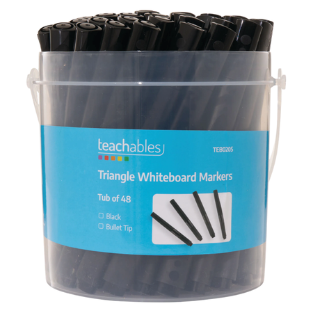 Marker Whiteboard Teachables Triangular Black Tub 48