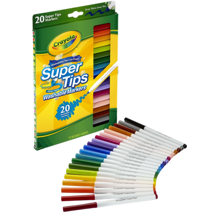 Markers Crayola Super Tip Washable Medium Pack 20