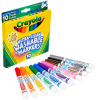 Markers Crayola Ultra-Clean Washable Broad Classic Colours Pack 10