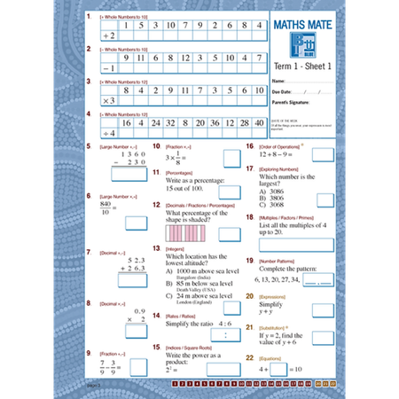 Maths Mate 7 Student Pad 6th Edition Blue