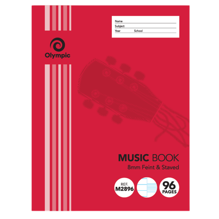 Music Book Olympic 225x175 Feint & Staved 96pg M2896