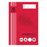 Music Book Olympic A4 Feint & Staved 48pg M848
